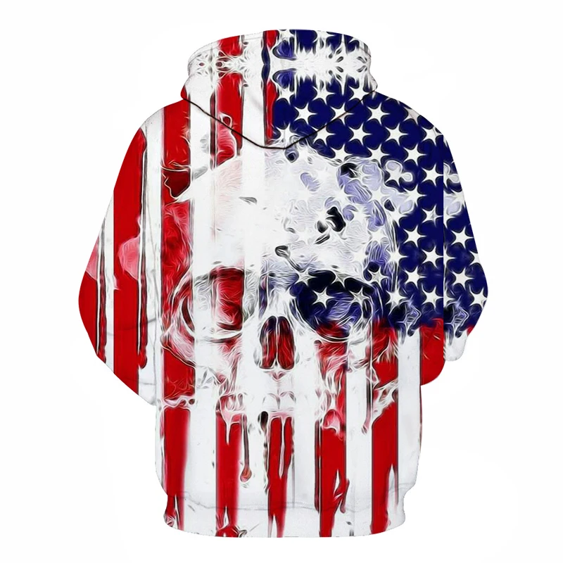 

Flag Skull Sweatshirt Mens Hoodies 3d Tracksuit Hooded Sweatshirt Print Pullover Fashion Coat Casual Hoody Drop Ship ZOOTOP BEAR
