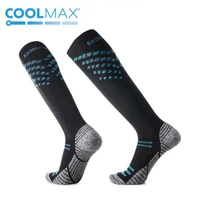 men knee long compression breathable coolmax performance keep cool fast dry terry cushion basketball running outdoor sport socks