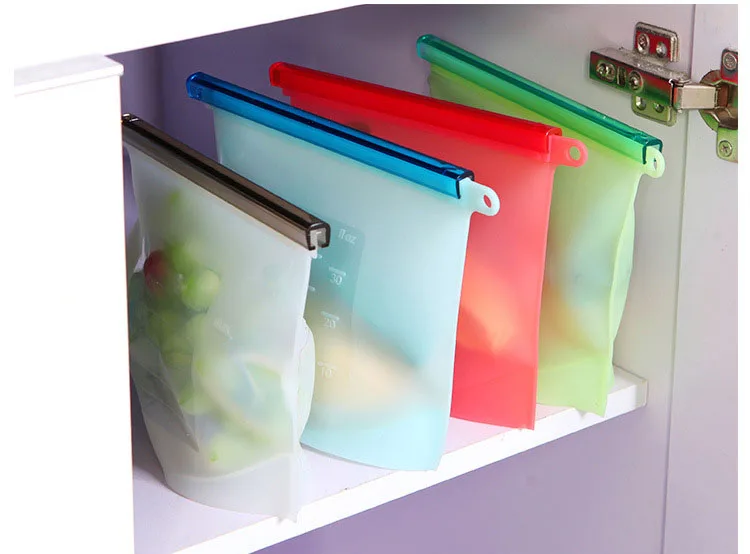 Многоразовые Ziplock мешок силиконовый нулевой отходов 32 унции Хранения Еды Кухня хранения организации термоусадочные обертывания сумки запах доказательство Wonderlife