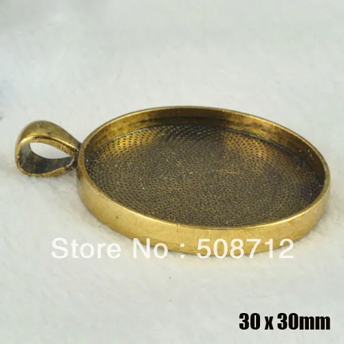 Free Ship!!!! WHOLESALE 100Pcs 30mm Antique Bronze Pendant Trays Cabochon Settings Cameo Blanks | Украшения и аксессуары