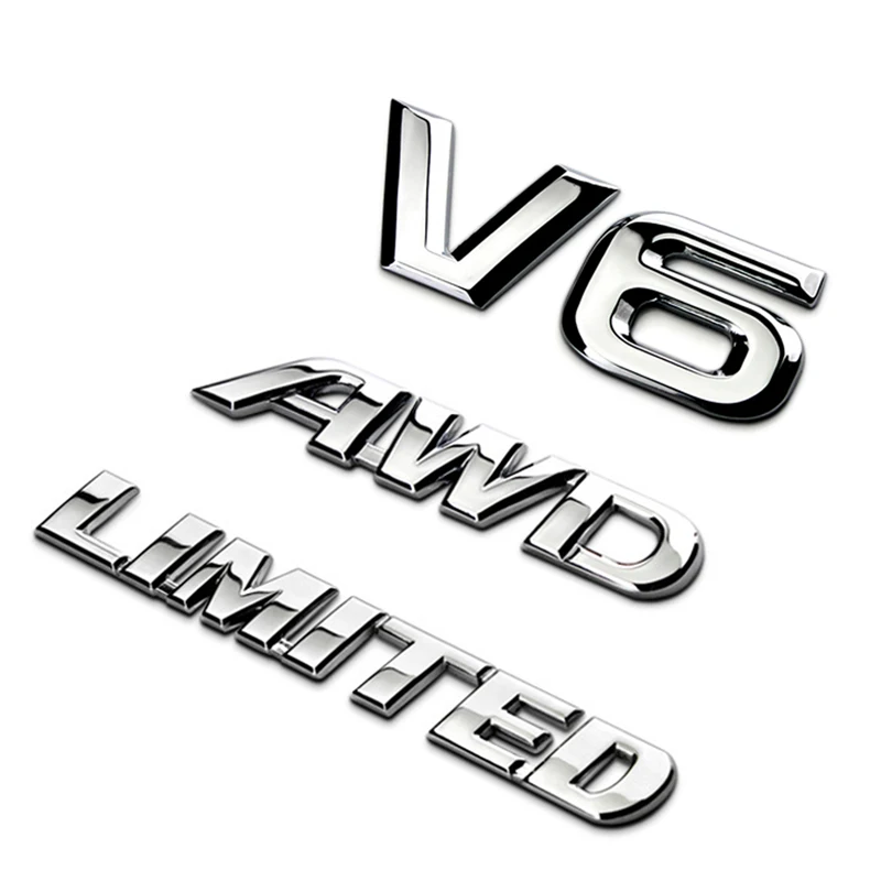 Хромированная эмблема наклейка для Mercedes Benz W203 W205 W210 W211 AMG Buick Regal Toyota V6 AMD Limited Highlander авто багажник боковой Декор