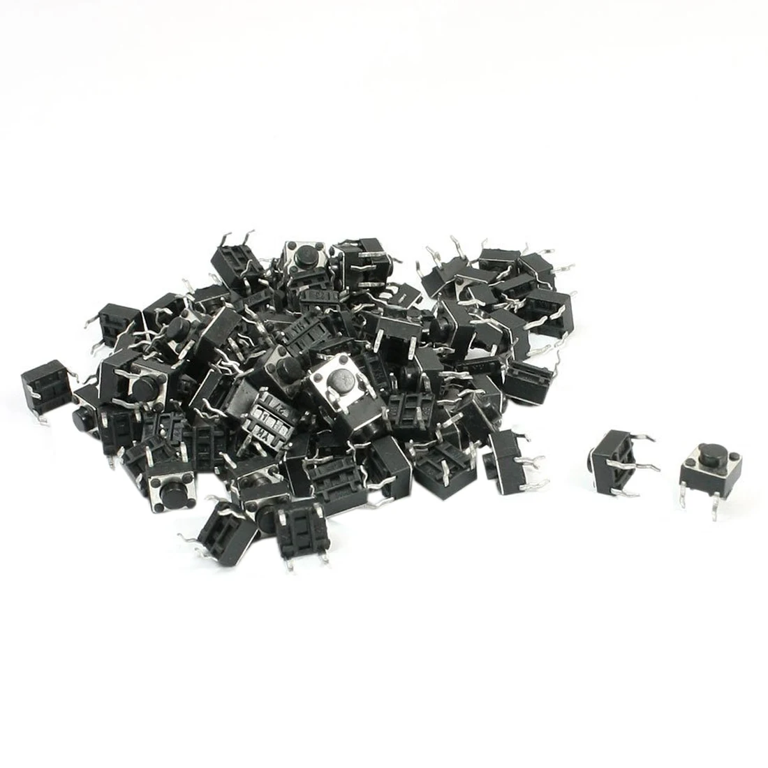 

100Pcs DIP Through Hole SPST Momentary Tactile Tact Switch 6 x 6 x 5mm