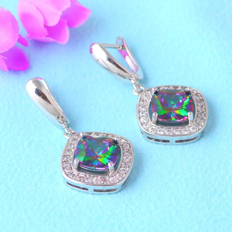 Женские серьги подвески с цирконом серебряного цвета|earrings lock|earrings fruitearring tray |