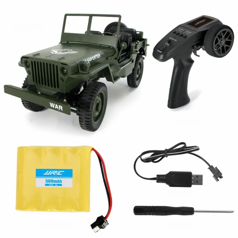 

1:10 RC Car 2.4G 4WD Convertible Remote Control Light Jeep Four-Wheel Drive Off-Road Military Climbing Car Toy Kid Gift