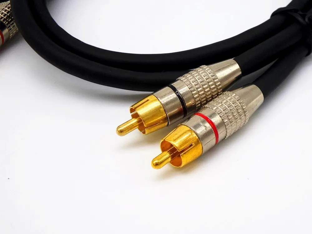 high quality shielding signal interference 2RCA Male Audio Cable Gold-Plated RCA for DVD TV Amplifier music player | Электроника