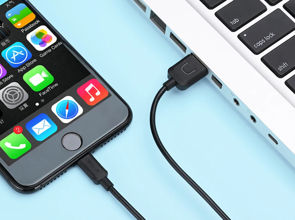 10 шт./партия Usb кабель для iPhone 8, USAMS 2A кабель для быстрой зарядки для iPhone 7 Дата кабель светильник usb поддержка кабелей IOS 11 10 9