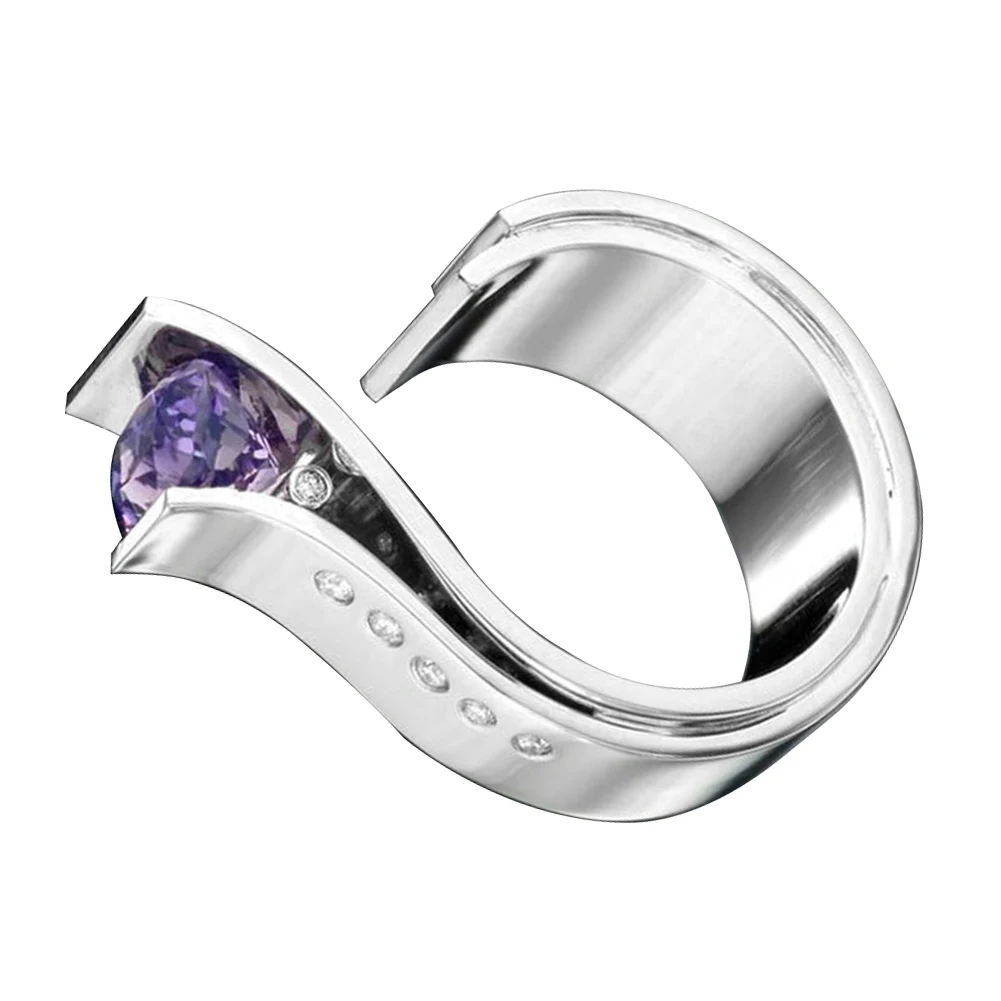 Женское Открытое кольцо в форме крючка с искусственным горным хрусталем