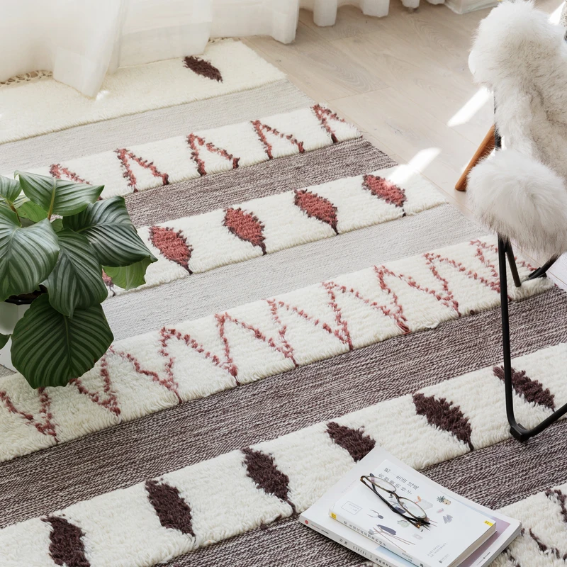 Шерстяная кисточка ручной работы ковер для кофейного столика простой