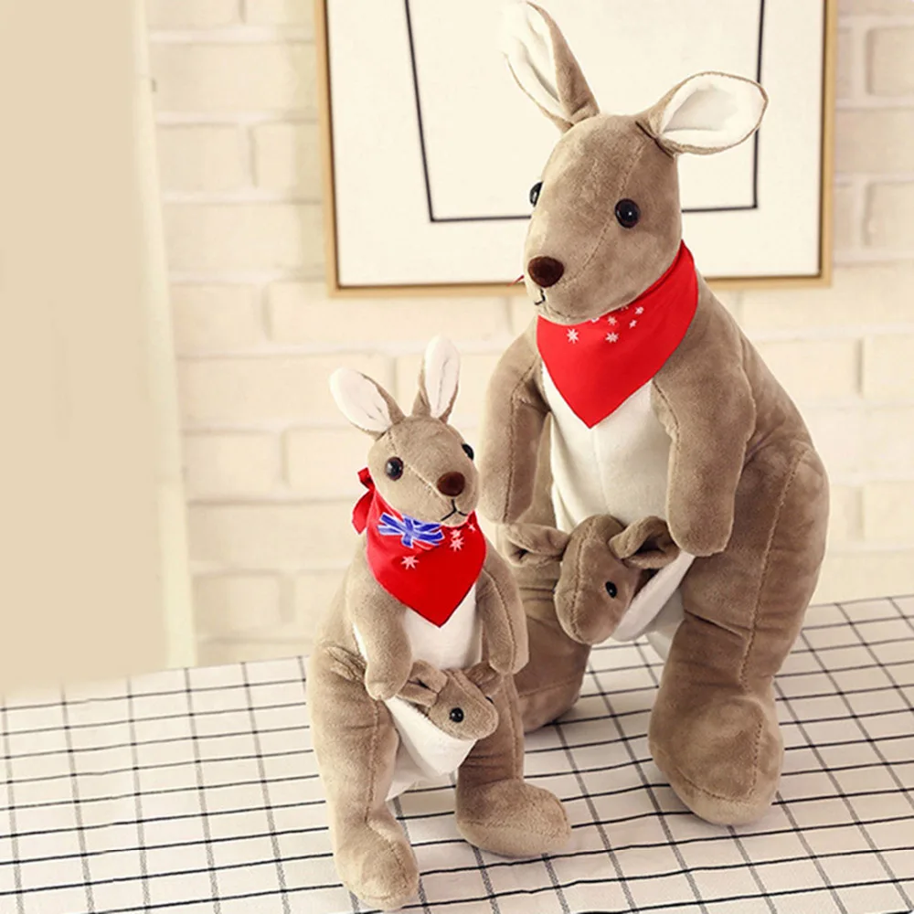Kawaii мягкие игрушки 35 см/75 см ребенок Австралийский кенгуру животное плюшевая
