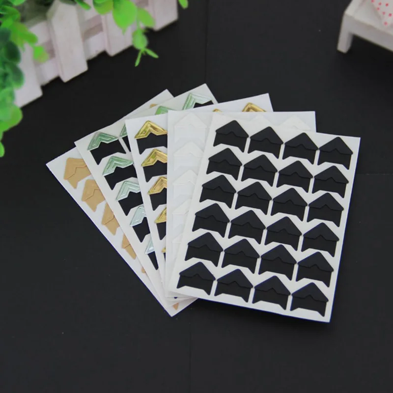 DIY Фото уголок альбома 5 листов с ретро крафт бумагой 120 шт Угол Diy ручной работы