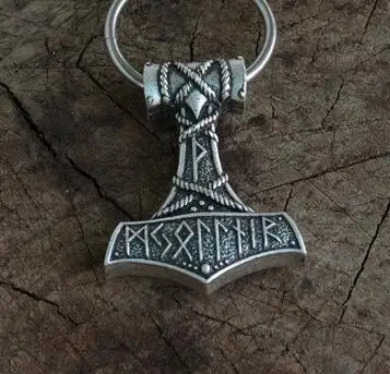only pendant Подвеска в виде молота Тора с скандинавским буквенным викингом, мужское ожерелье, огромный Молот Тора мьельнир, амулет, скандинавский трикета, ювелирные изделия - Окраска металла: only pendant