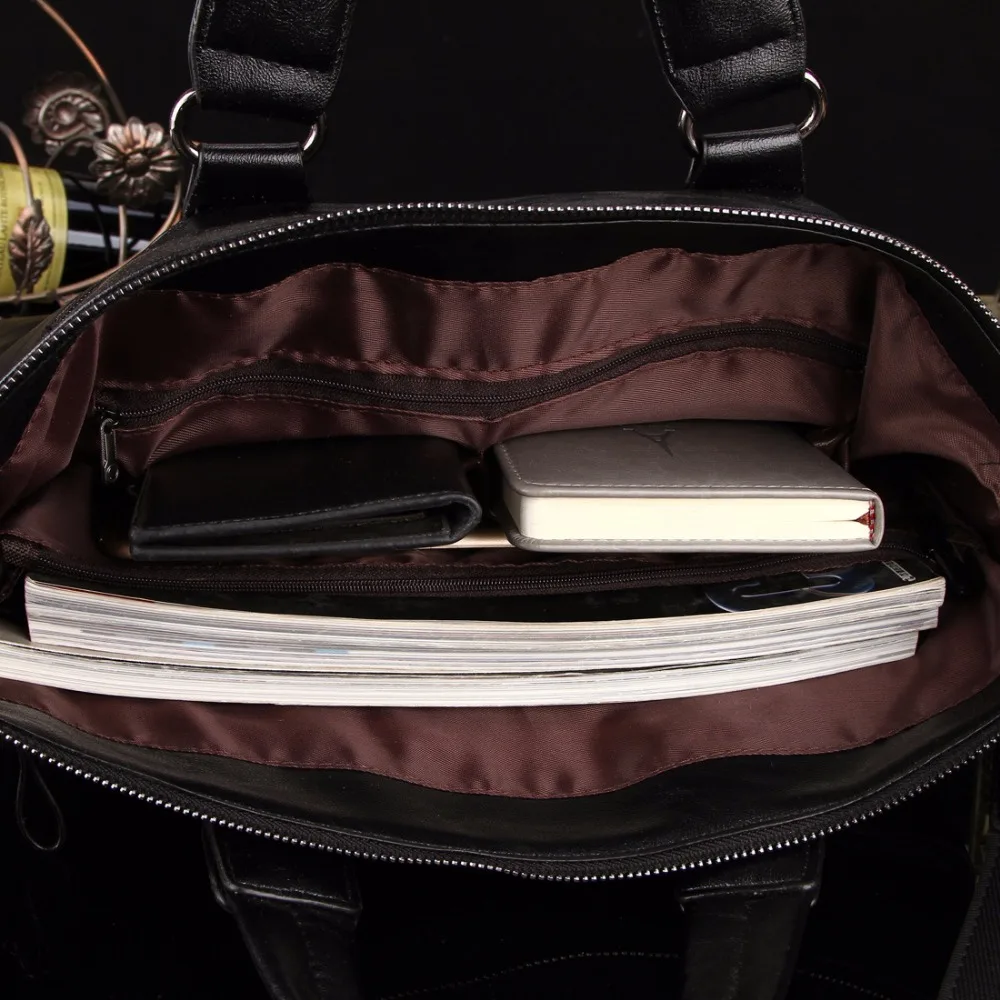 MYOSAZEE Famous Brand Men Fashion Simple Business  Briefcase Bag Male PU Leather Laptop Bag Casual Men Travel Bags Shoulder