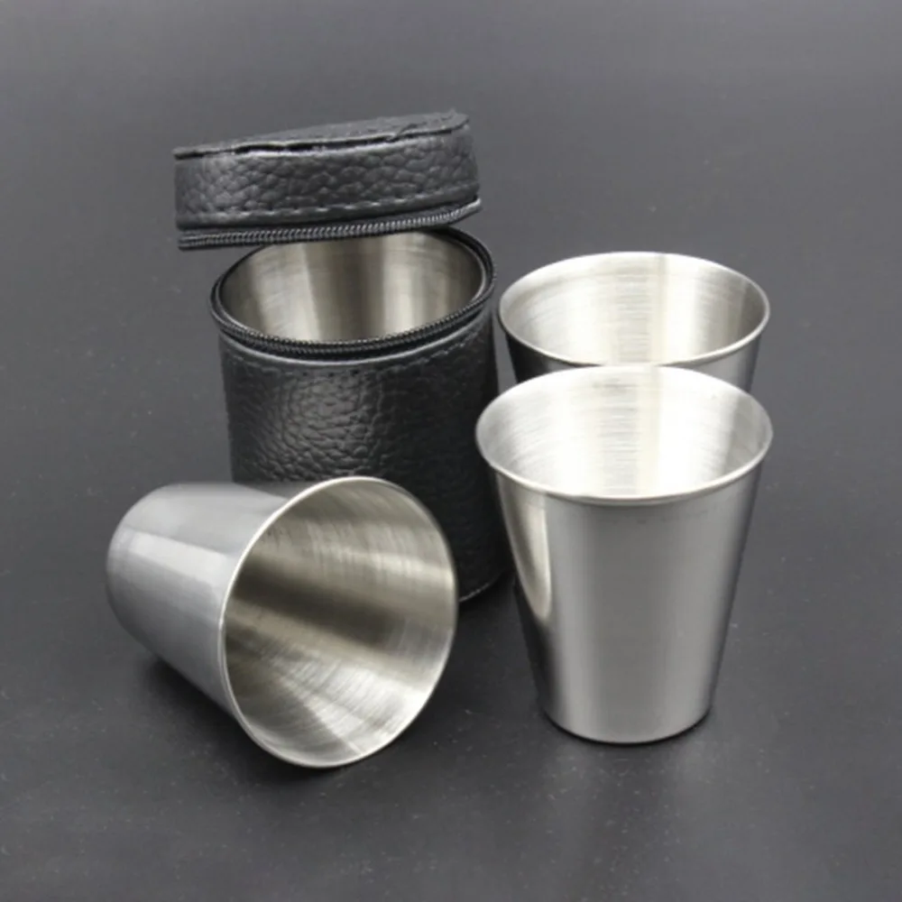 70 мл портативный размер кожаный чехол для кемпинга чашки Кружка держатель