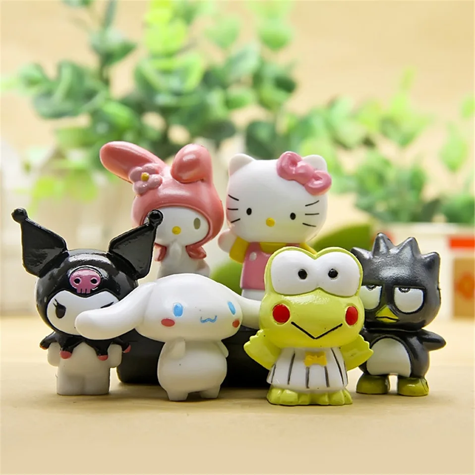 6 шт./компл. Kawaii Baby KT Cat Детские игрушки на день рождения Рождественский подарок мультфильм DIY Хелло Китти кукла модель фигурки