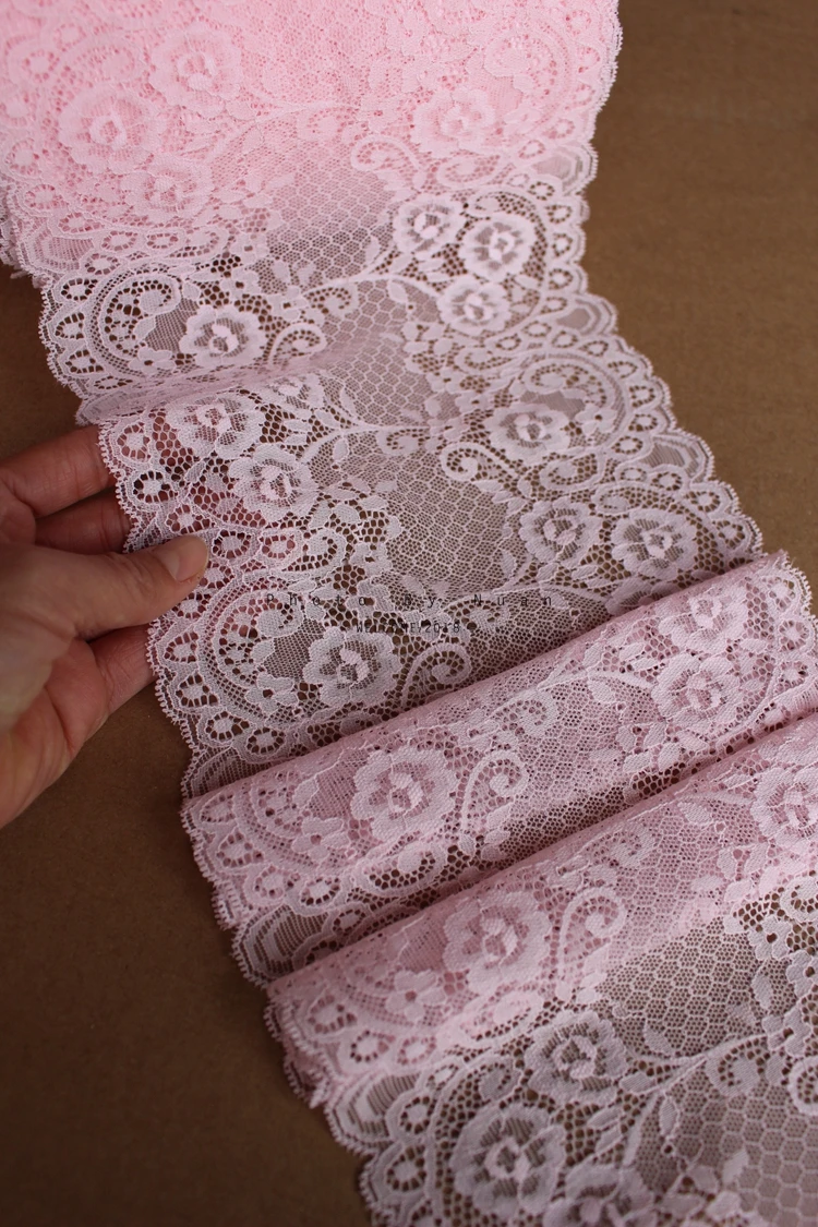 Top quality 7.08'' 18cm pink elastic lace trimming/ fabric 2meter/lot wholessale price X184 | Дом и сад