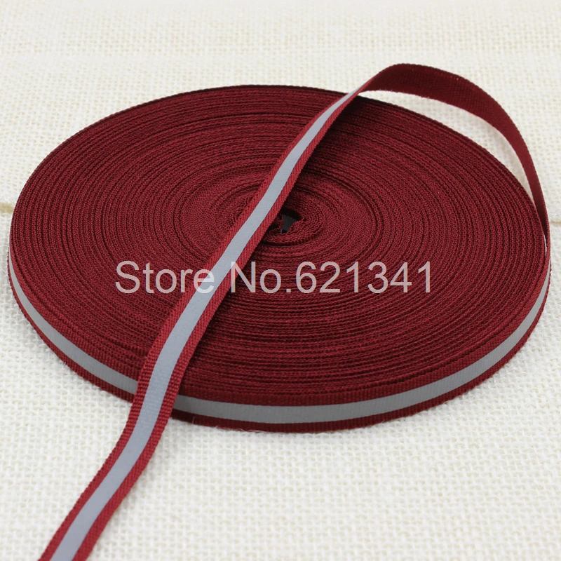 Burgundy Red Color 10mm*5mm High Bright Reflective Fabric Tape Webbing Ribbon (50 yards/lot) | Дом и сад