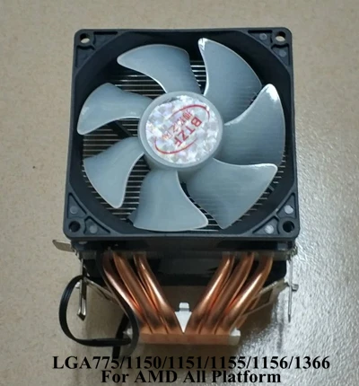2 fan 6 с тепловым стержнем heat pipe dual-Башня 4pin Процессор кулер LGA775 1150 1151 1155 1366 2011 охлаждения 9 см вентилятор 12V Светодиодный светильник Поддержка Intel AMD - Цвет лезвия: 2 fan