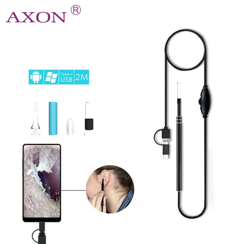 AXON эндоскоп USB Визуальный Инструмент для чистки ушей многофункциональная Ушная