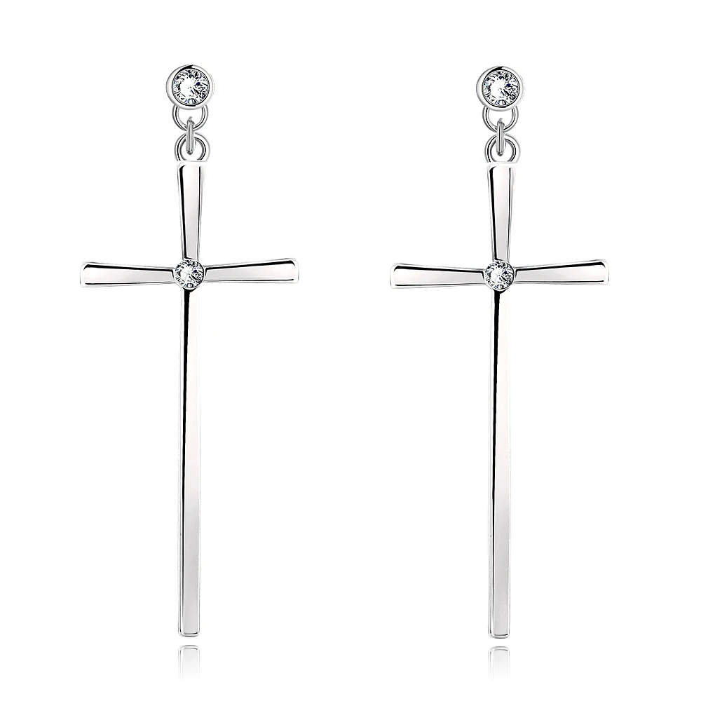 Женские классические серьги гвоздики INALIS цвета розового золота с цирконием