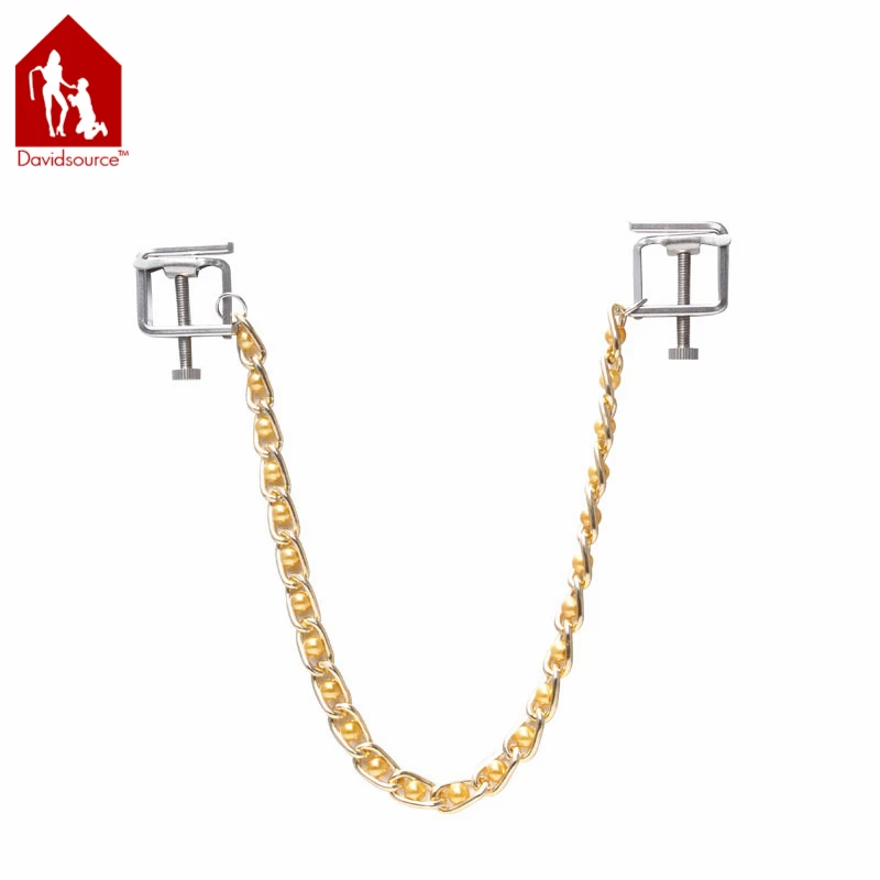 Davidsource Украшенные цепочкой нержавеющего металла Соски прищепка Зажимы сиськи