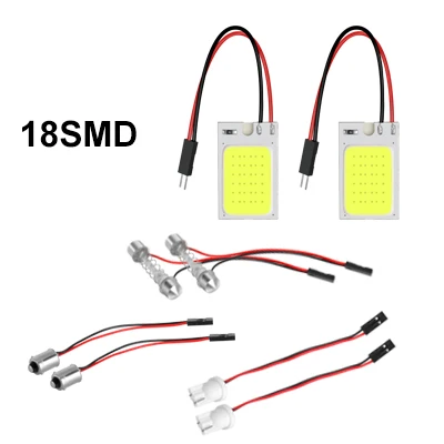 

2 шт. панельная светодиодная купольная лампа для чтения Map Lamp COB 18 24 36 48SMD Внутреннее освещение автомобиля Авто лампа C5W Festoon BA9S T4W T10 Светодиодный адаптер