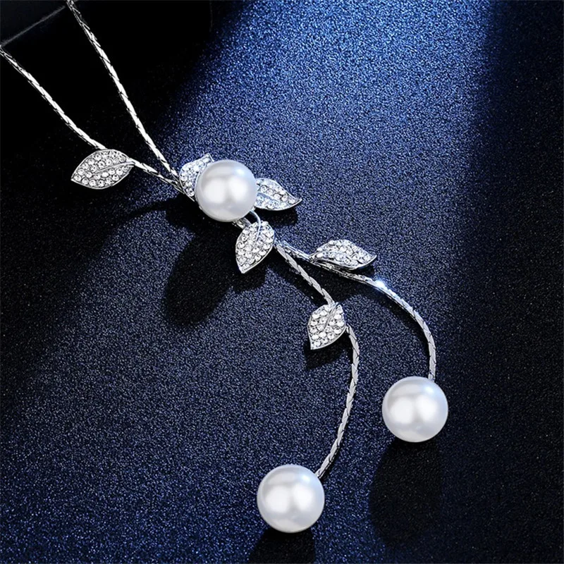 Женское длинное колье с узором в виде листика Baloki Femme эффектное Макси Colar модное