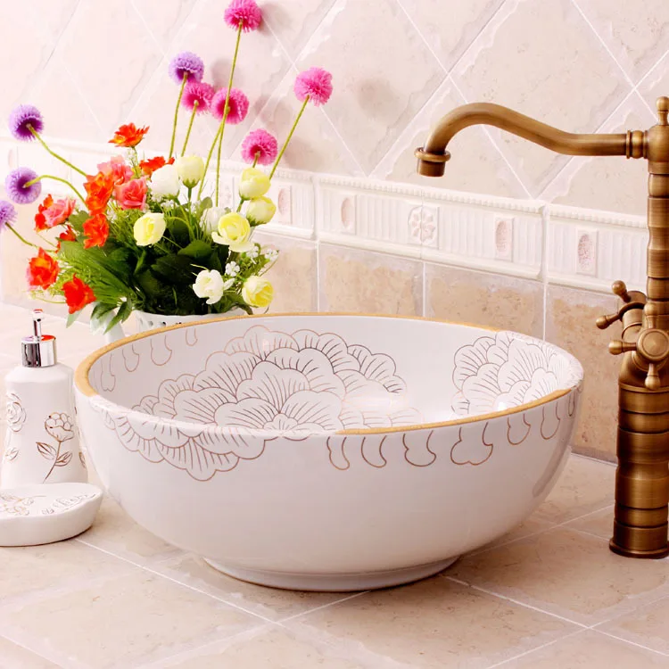 Европейский Стиль Китайский умывальник искусство Цзиндэчжэнь столешница