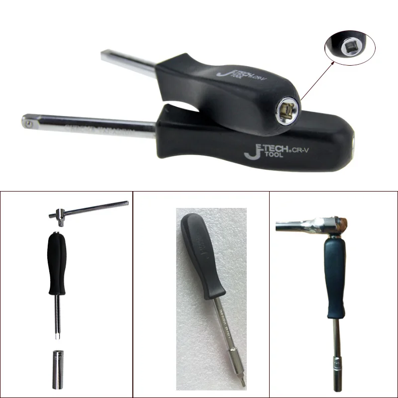 Jetech 1/4 inch dr. square spinner handle extension bar wrench multi-function chrome vanadium steel for socket ratchet wrenches |