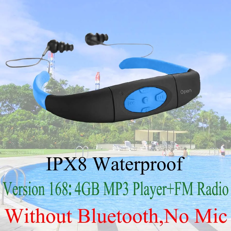 168 ( 4GB MP3 D ) 268 IPX8 водонепроницаемый Bluetooth 4,0; 168 4 ГБ 8 ГБ Водонепроницаемый MP3-плеер fm-радио) Плавание ming Дайвинг подводный Спорт Плавание Наушники - Цвет: 168 ( 4GB MP3 D )