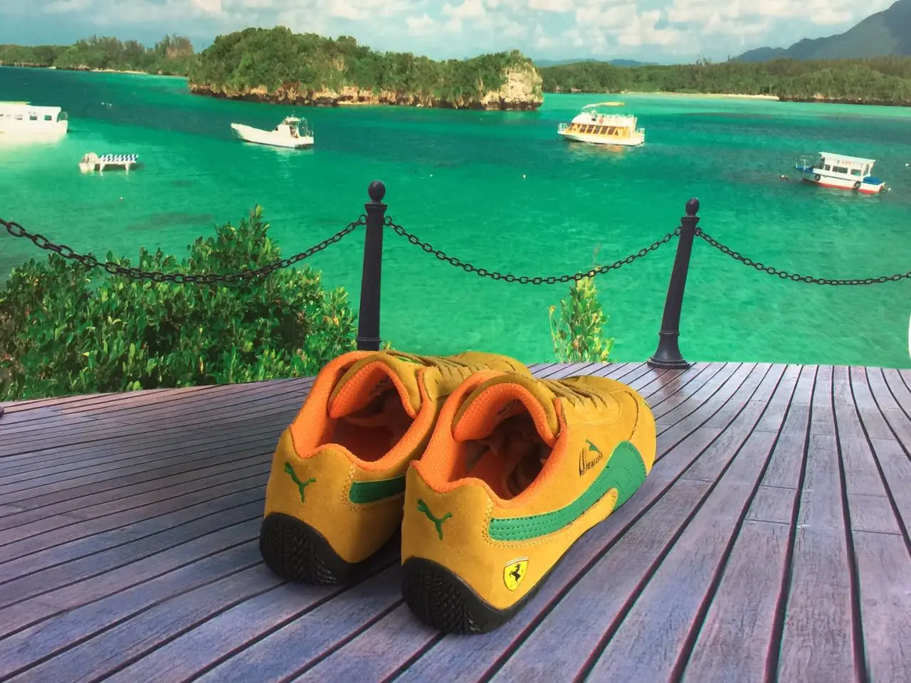 Новое поступление Пума желтый и черный Ferrarimotorcycle обувь криперы Мужская дышащие