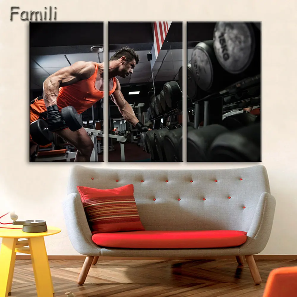 3 шт. настенный художественный постер Бодибилдинг упражнения фитнес спорт