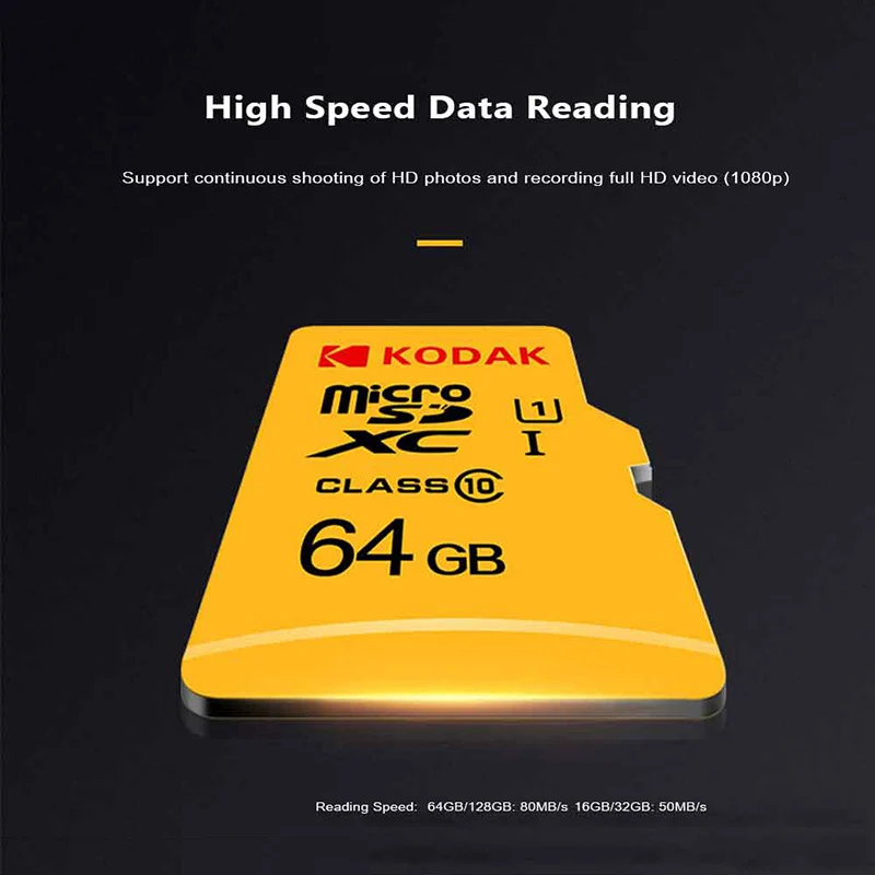 Флэш карта памяти Kodak micro sd 16 ГБ 32 64 128 SDXC/SDHC class 10 Гб для смартфонов/камер|Карты