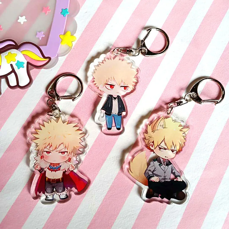 1 шт., аниме, мой герой, acemic bakugou, брелок для ключей, Bokuno Hero Bakugou katsuki odoroki Portachiavi, два боковых отпечаток кулон