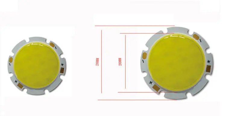 10 шт./лот COB 3 Вт 5 7 led cob Чип 240 1200lm боковые 20 28 мм точечные светильники чип на борту