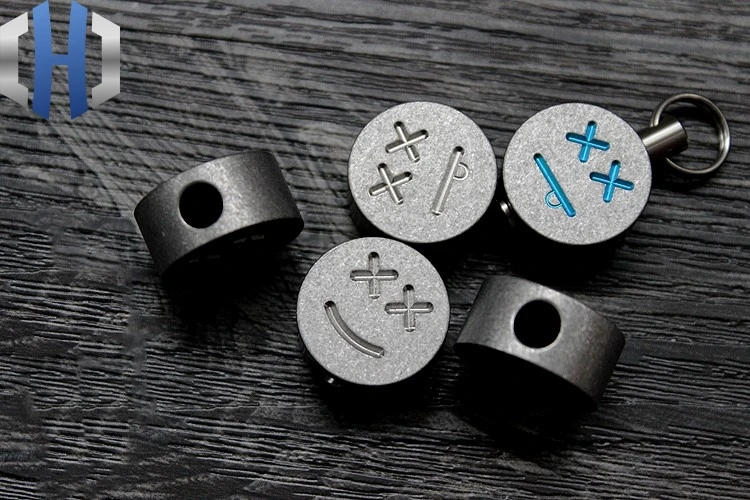 Титановая упаковка выражений EDC нож бусины Зонт веревка подвеска Хвост брелок на