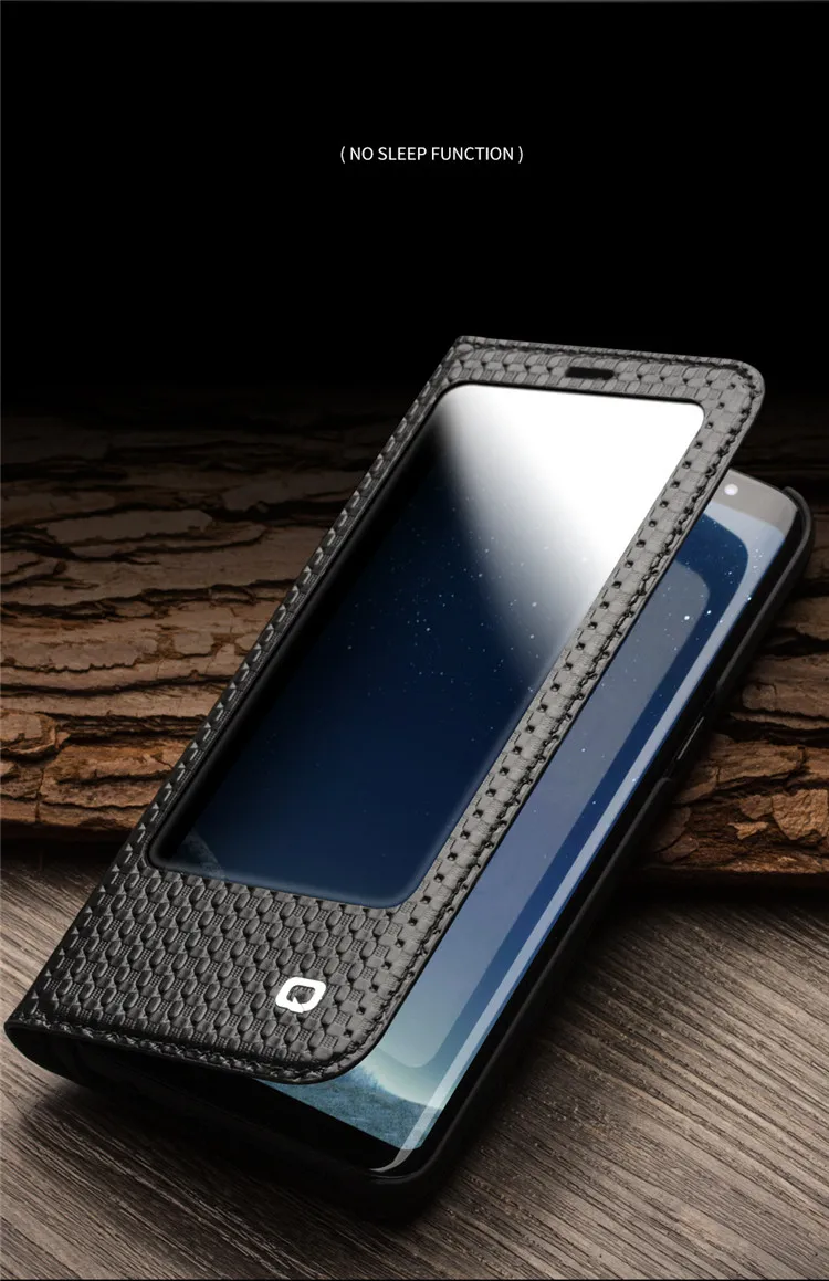 QIALINO Модный чехол-книжка из натуральной кожи для samsung Galaxy S8 и S8 Plus, Ультратонкий чехол ручной работы для телефона 5,8/6,2 дюйма