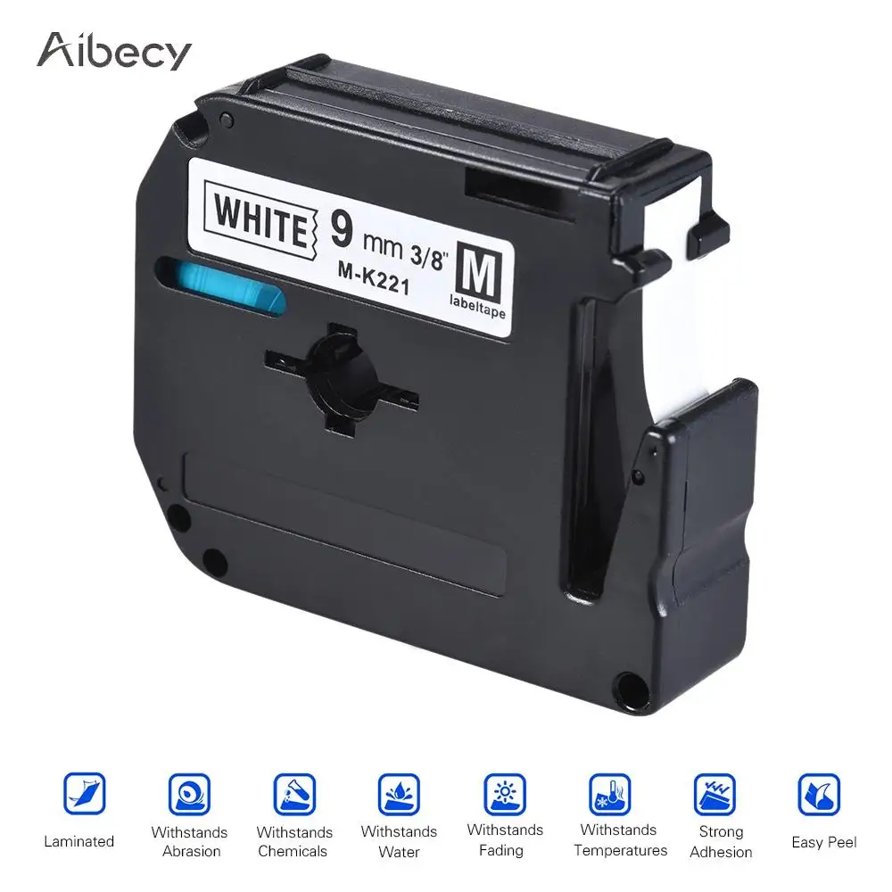 9 мм * 8 м черно-белая лента для этикеток принтер совместимый с Brother PT-65/PT-70/PT80 |