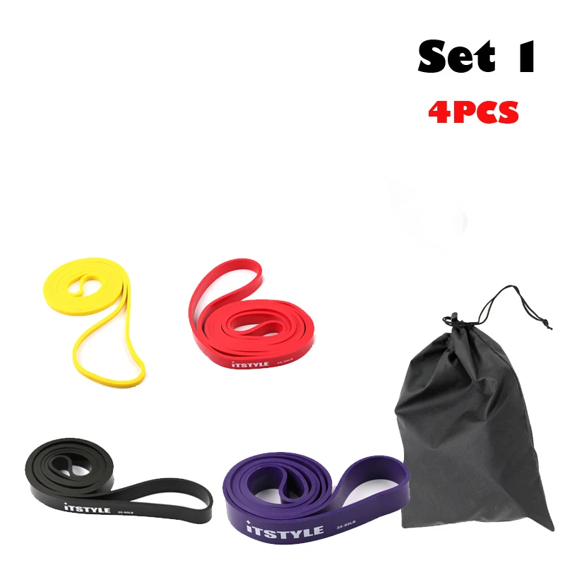 Set 1 4pcs 208 см резистивные полосы, подтягивающие, укрепляющие мышцы, петля, фитнес-расширитель силы 41" - Цвет: Set 1 4pcs