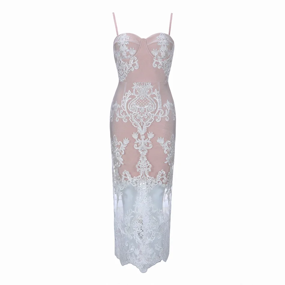 Seamyla Новое поступление кружевное Vestidos женское сексуальное облегающее Бандажное платье на бретельках платья знаменитостей для вечеринок оптом женское платье