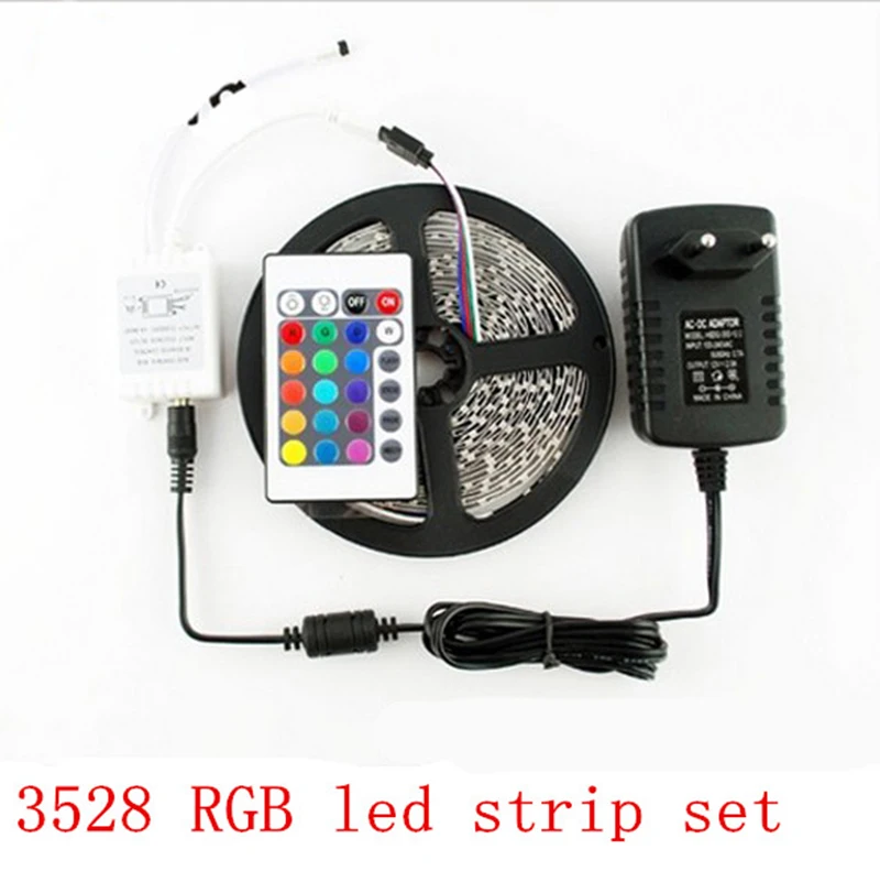 Украшение для дома светодиодные полосы 5 м 3528 RGB модные 24 ключа дистанционного