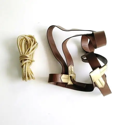 belt and rope Wonder woman косплей костюм аксессуары кожаный ремень ремешок браслет Бэтмен против Супермена Wonder Woman сексуальное платье для Хэллоуина - Цвет: belt and rope