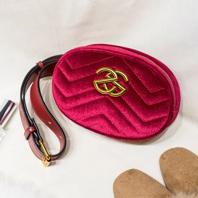 Бархат поясная сумка для Для женщин 2018 ватные пакеты Роскошные известная марка