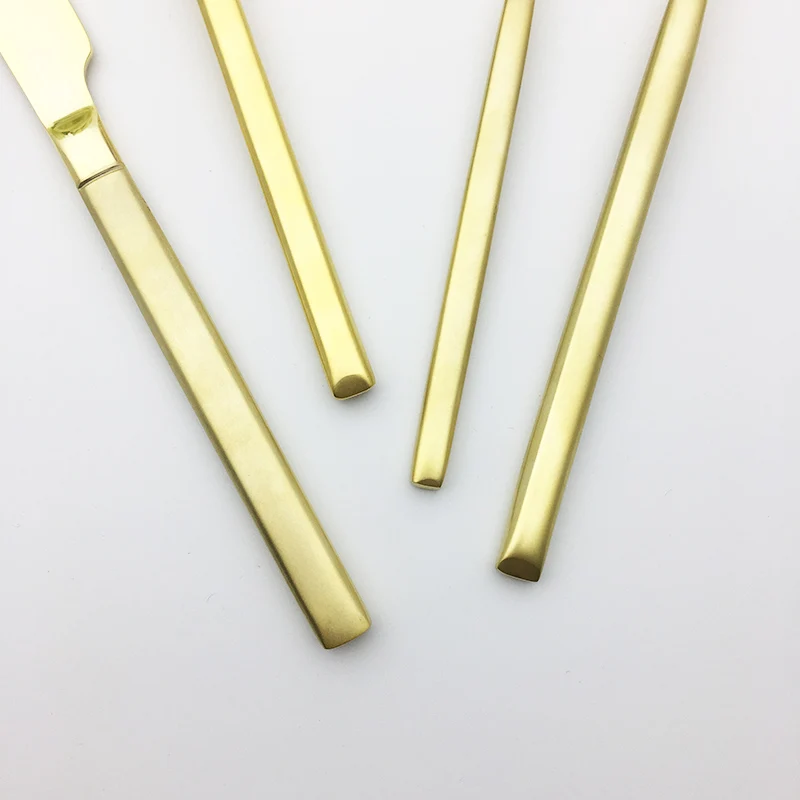 Высококлассный Золотой набор столовых приборов из нержавеющей стали Gracile нож для