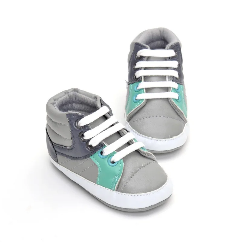 Новая Мода Новорожденный Высокого верха Мальчиков Дети Впервые Ходунки Обувь