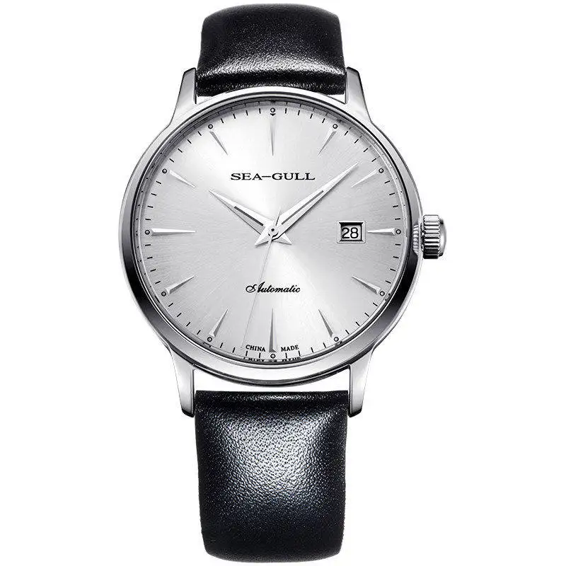 Ремешок из натуральной кожи тонкие автоматические механические часы Seagull с 3