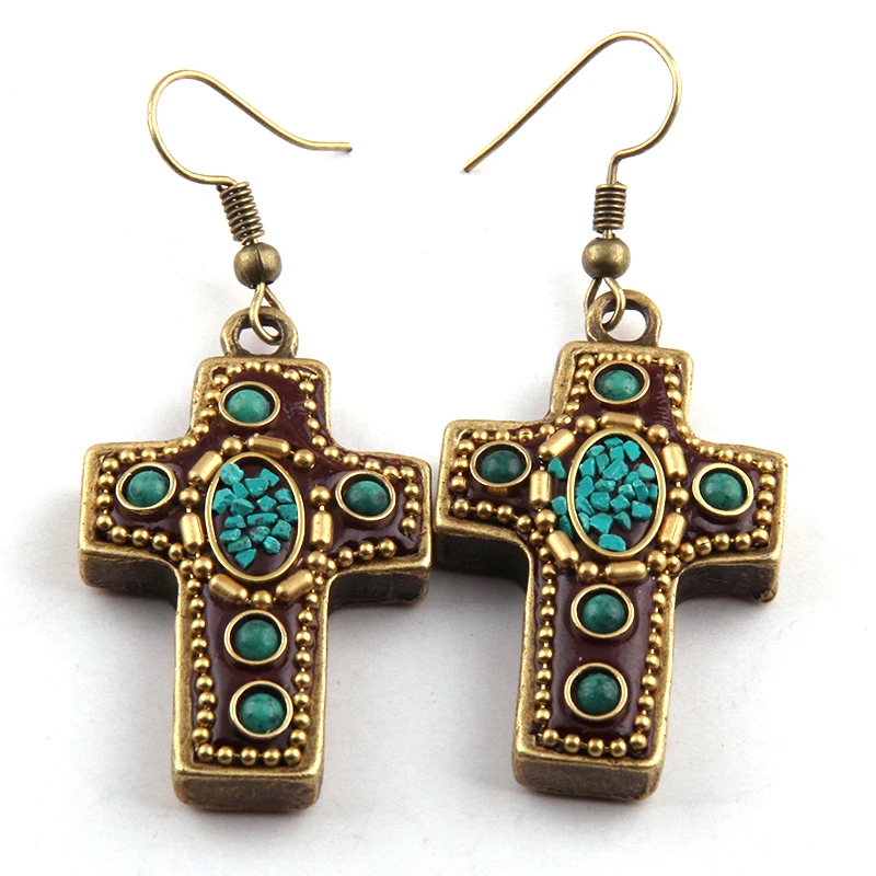 

Бесплатная доставка, Модный Крест, серьги