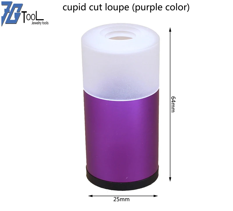 purple 1pc Драгоценных камней Лупа ювелирные изделия сердца, стрелы область, алмаз просмотра, лупа Кристалл лупа, ювелирные изделия тестирование инструмент - Цвет: purple 1pc