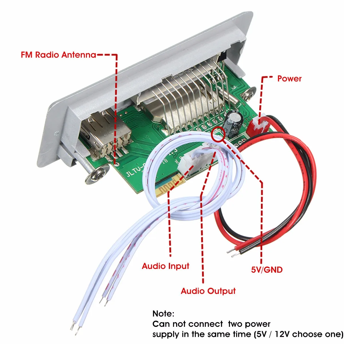CLAITE MP3 радио FM декодер плата bluetooth 12V5V Универсальный аудио усилитель доска беспроводной модуль с USB TF карта для автомобиля