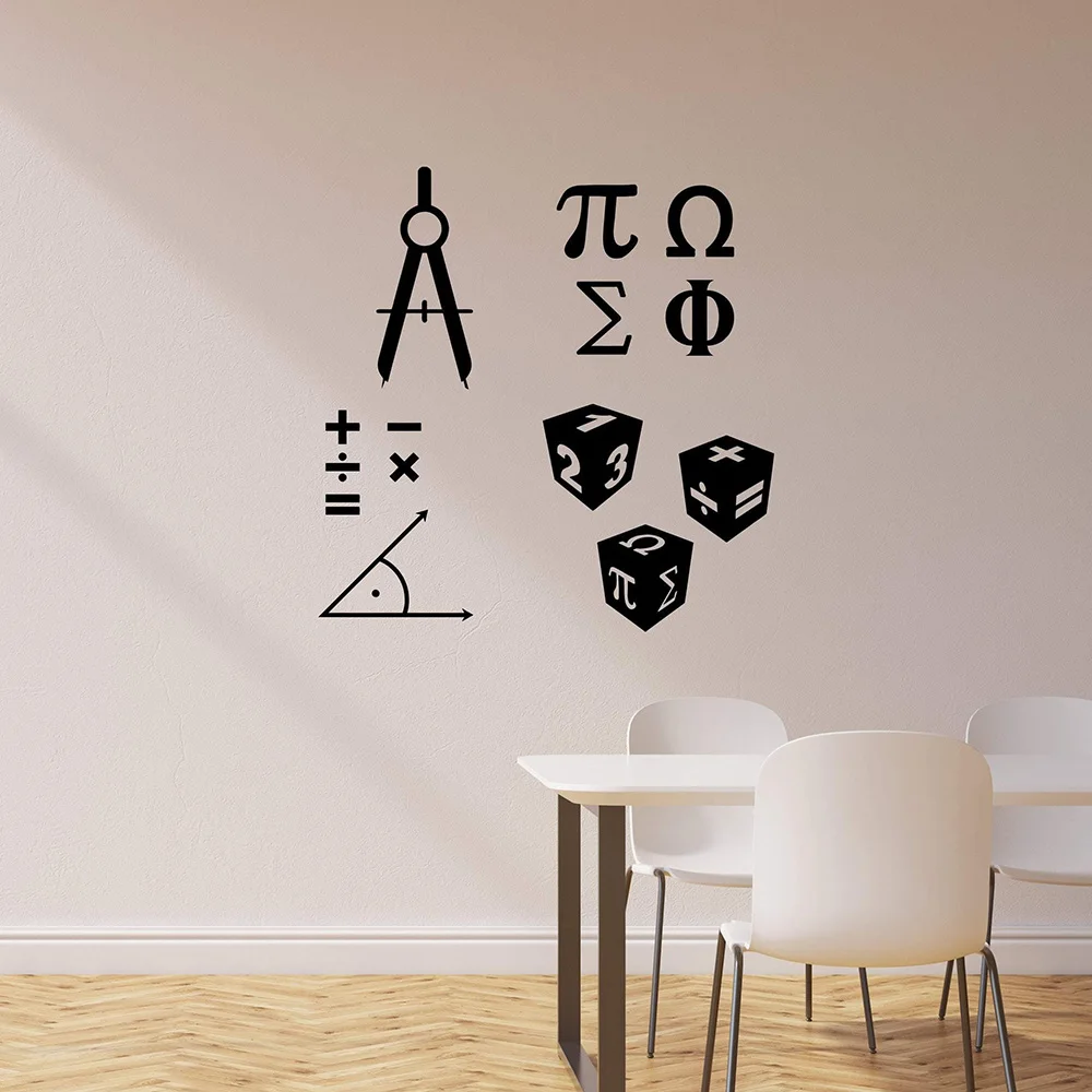 

Free shipping Math Symbol School Classroom Mathematics Science Vinyl Wall Decal Home Decor Art Mural Wallpaper Wall Stickers