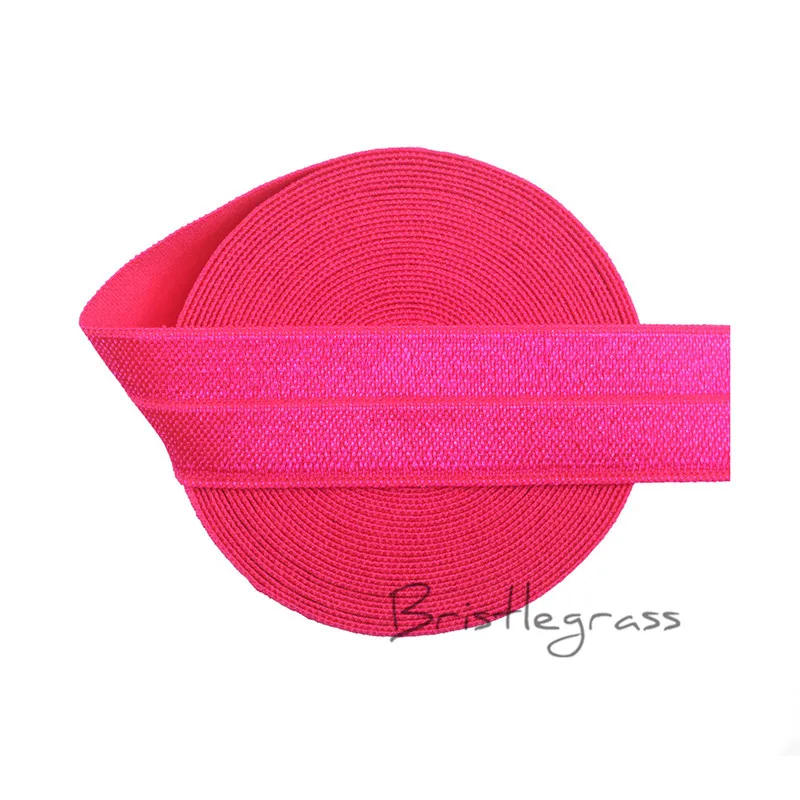 Virtual Pink Щетина, 5 ярдов, 3/4 дюйма, 20 мм, однотонное, с оборками, эластичная, спандекс, сатиновая лента, детское платье с повязкой, пачка, кружевная отделка, сделай сам, шитье - Цвет: Virtual Pink
